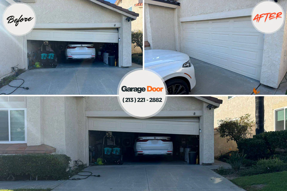 Before and after: garage door repair Poydras, LA